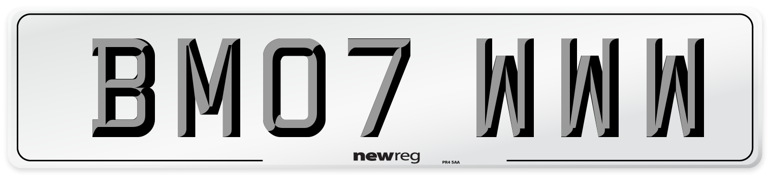 BM07 WWW Number Plate from New Reg